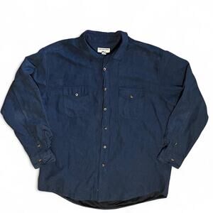Covington Corduroy Button Down Shirt Mens XL Blue Long Sleeve Casual